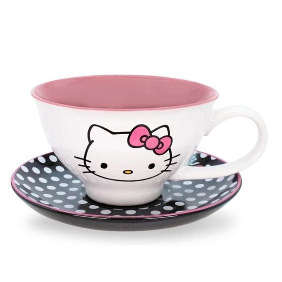 Hello Kitty Ceramic Teacup and Saucer Set - Picture 2 of 5